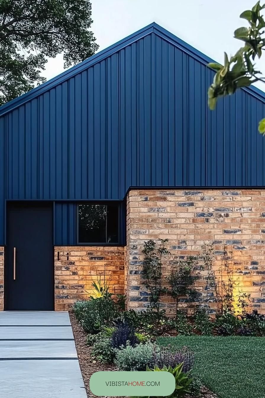 Brick Charm in a Bold Indigo Haven