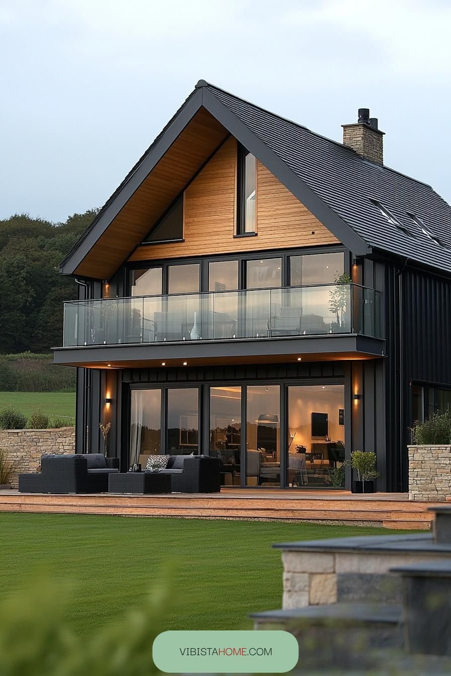 Luminous Gable Escape with Stonework