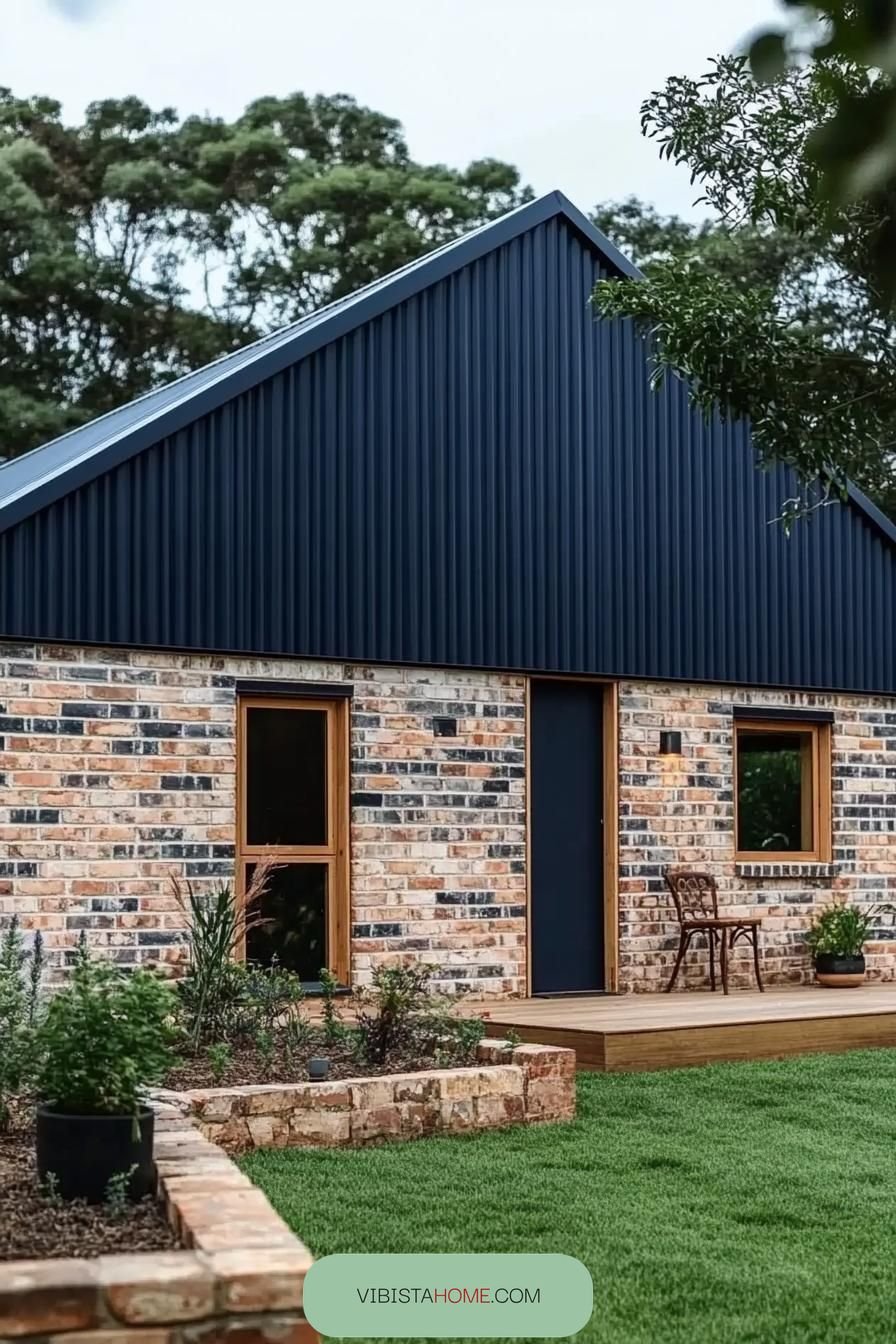 Blue Peaks on a Breezy Brick Abode