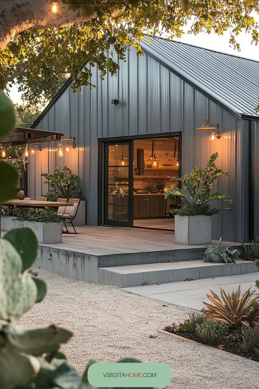 Cozy Glow on a Modern Barn