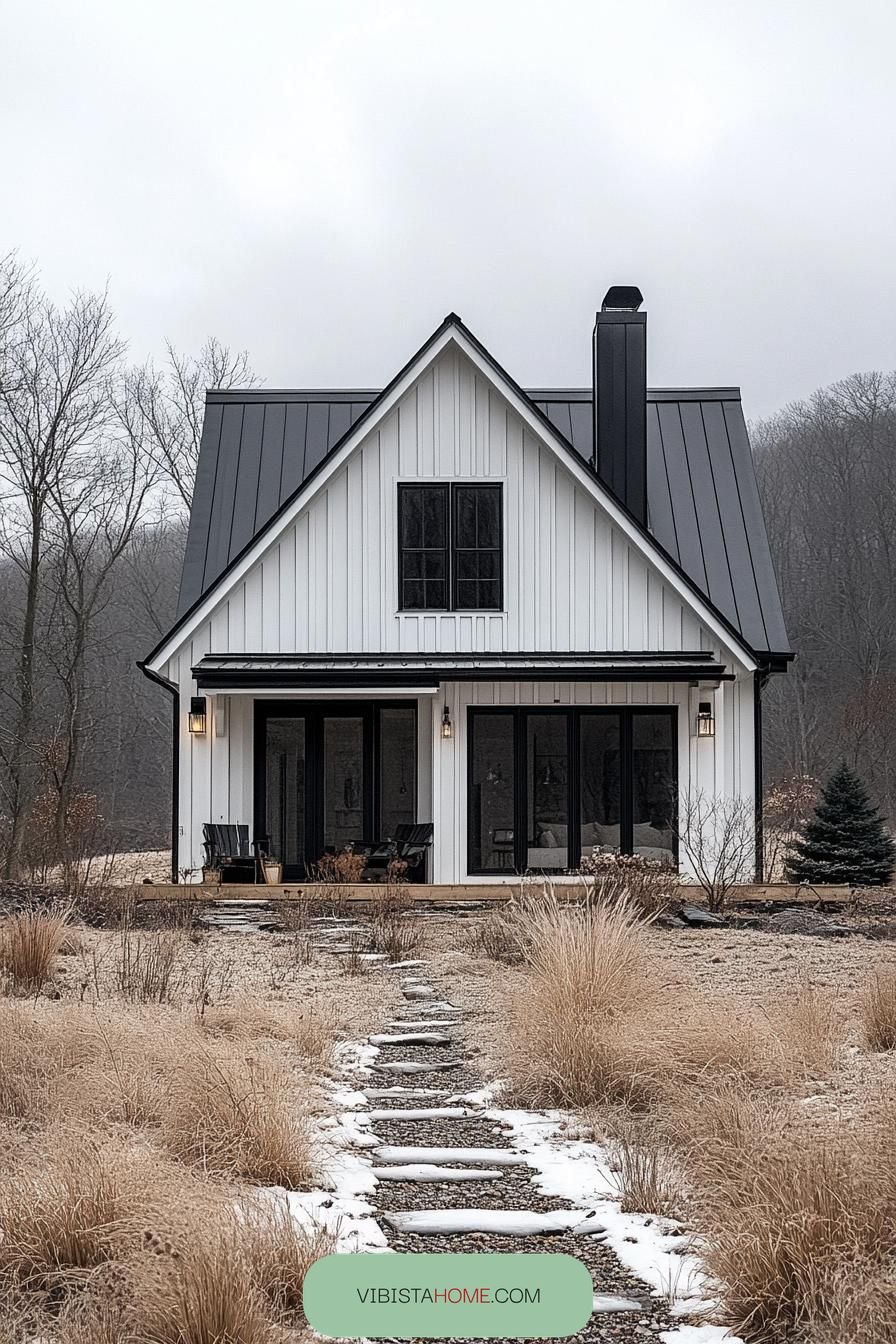 Crisp Gable Hut in Winter Stillness