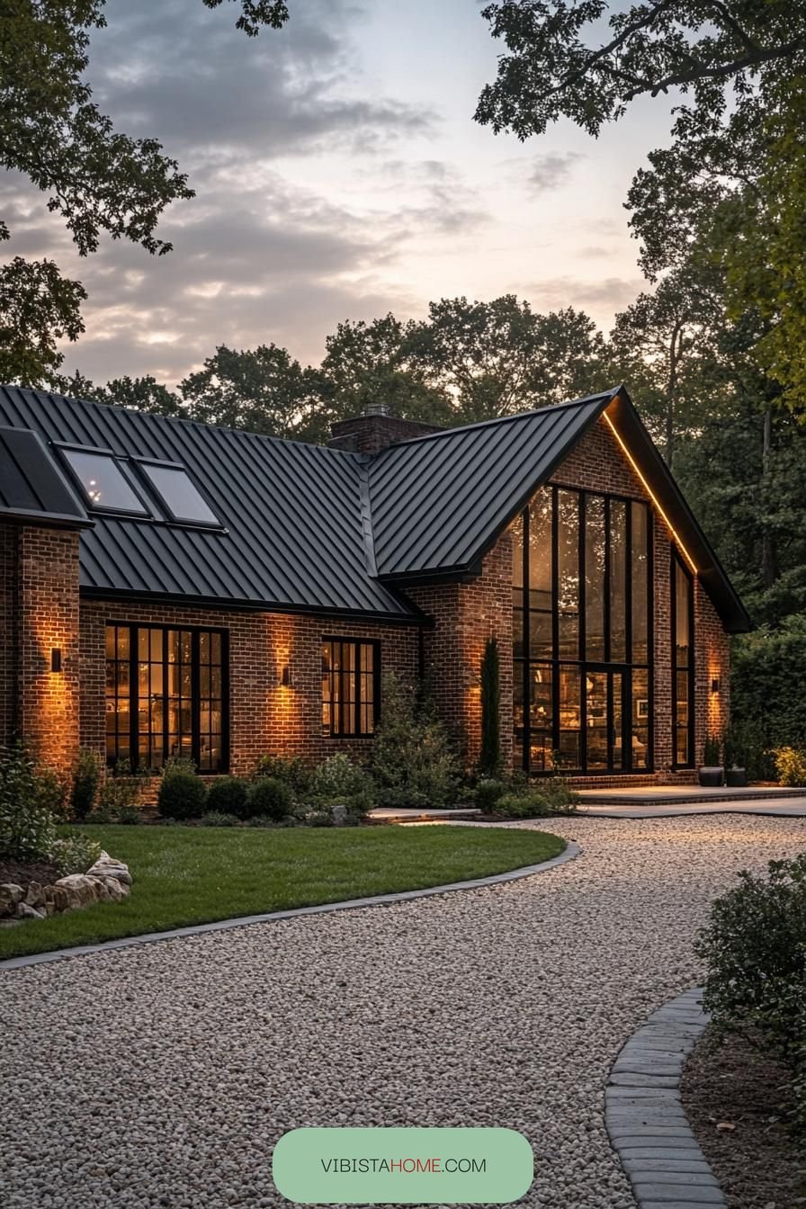 Brick Sanctuary Glowing at Dusk
