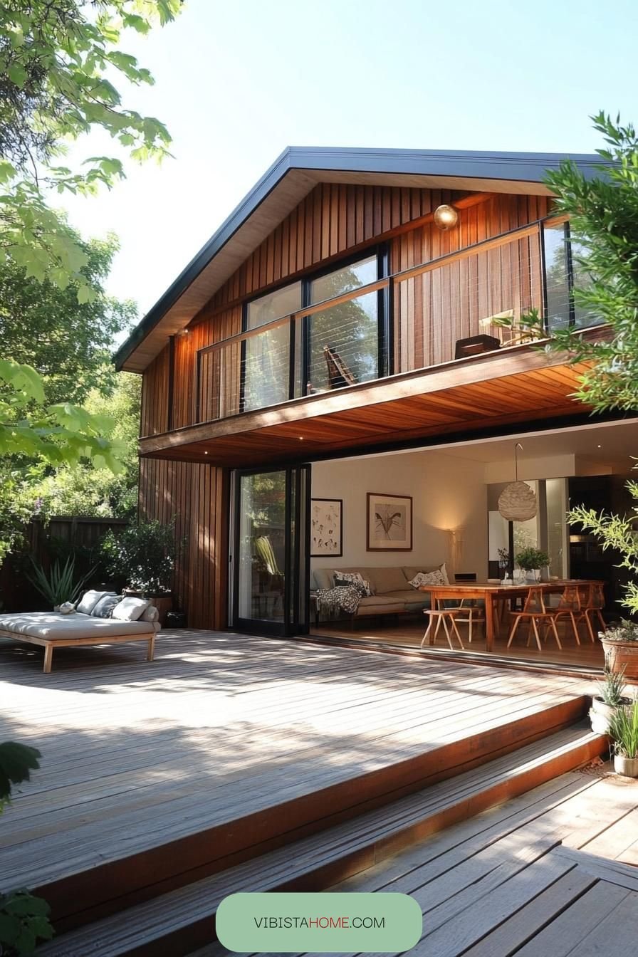Wooden Wonder with Balcony Views