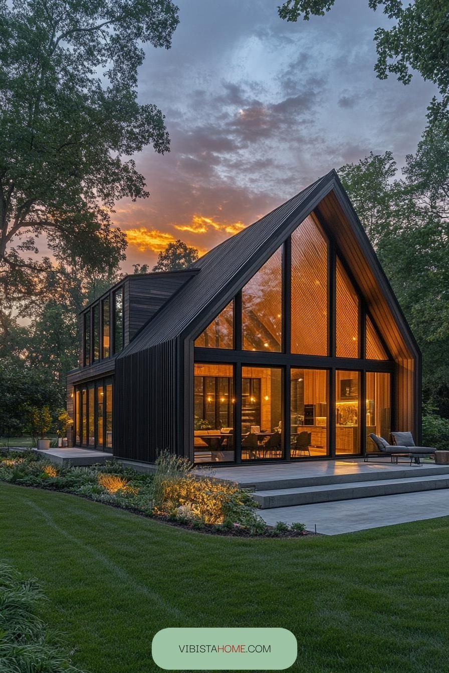 Sunset Glow on a Contemporary Barn Hideaway
