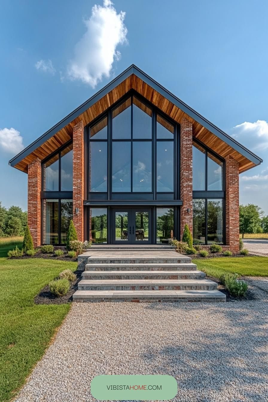 Brick Finery with Glass Gable Grandeur