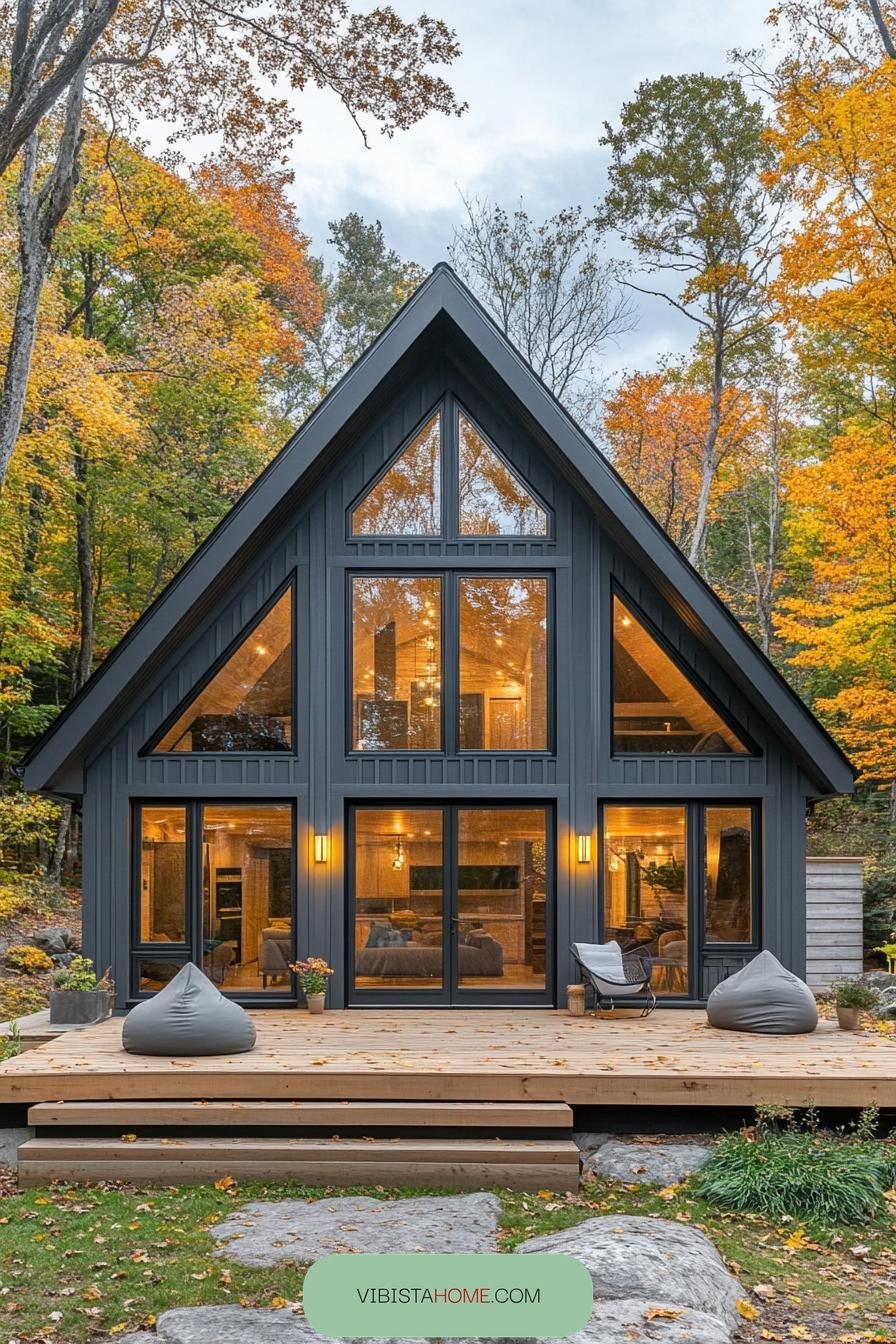 A-Frame Charm Amid Autumn Splendor