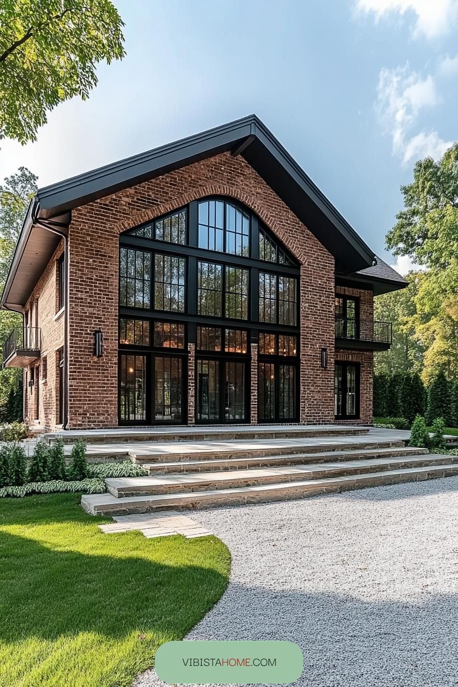 Gabled Grandeur in Brick Cladding
