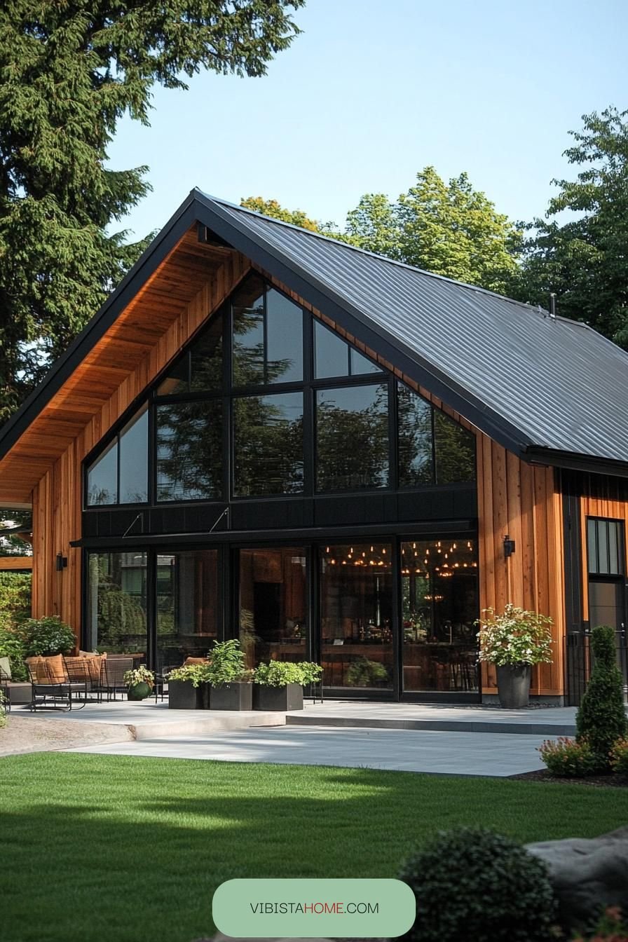 Panoramic Glass Views in a Rustic Haven