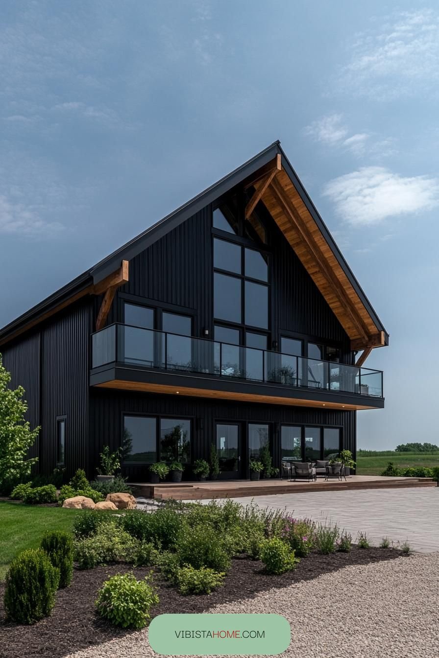 Sleek Modern Barn House Beneath Open Sky