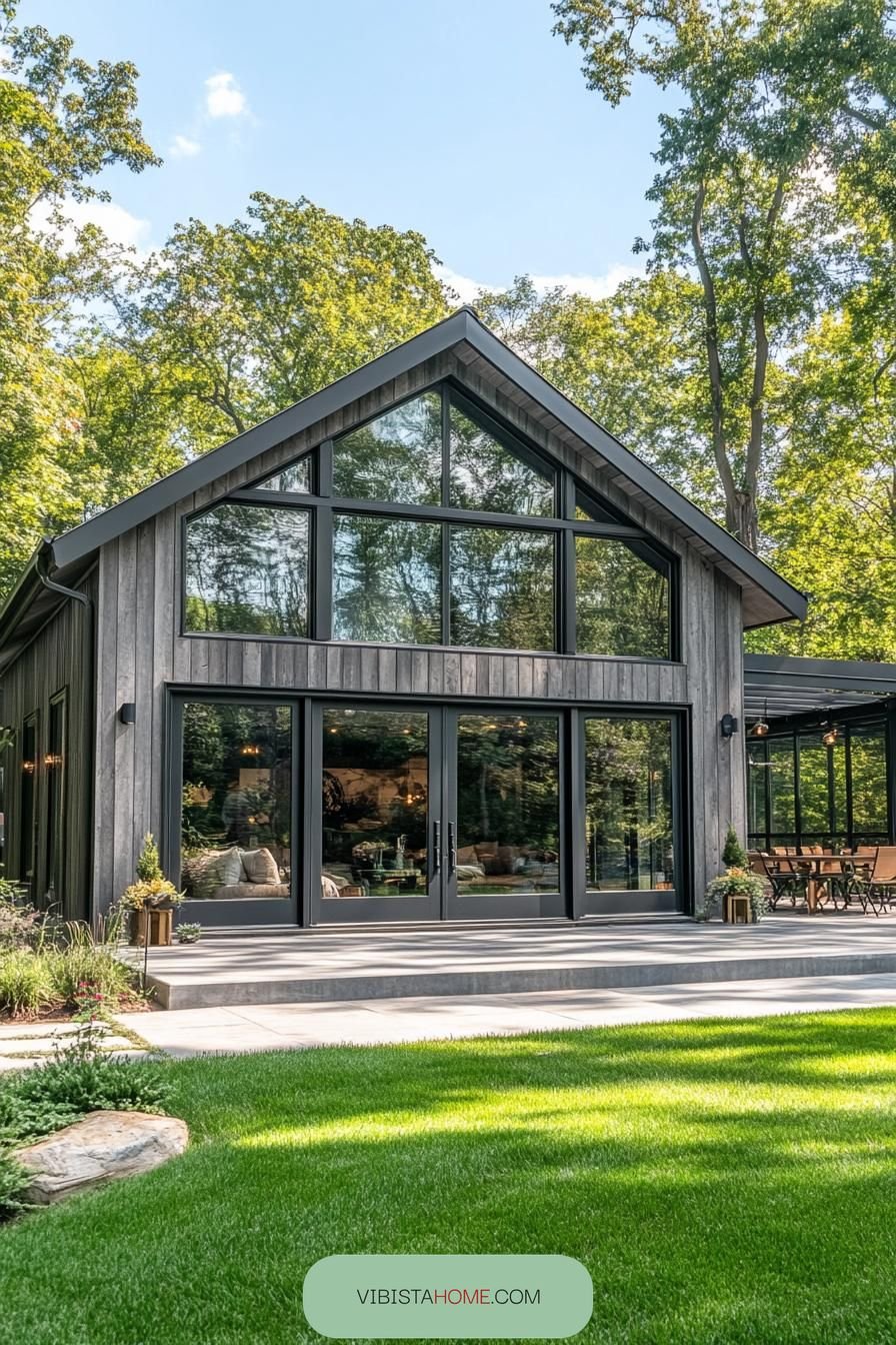 Glistening Greenery Around the Modern Barn