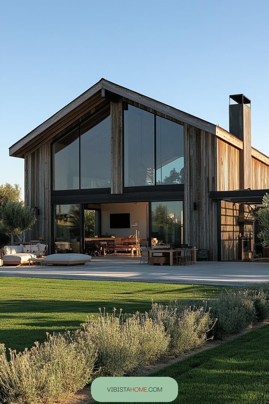 Rustic Warmth in a Glass-Faced Getaway