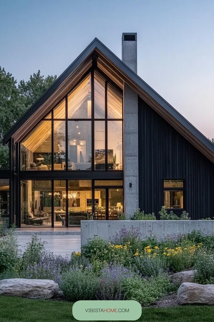 Glimmering Glasshouse Set in Nature